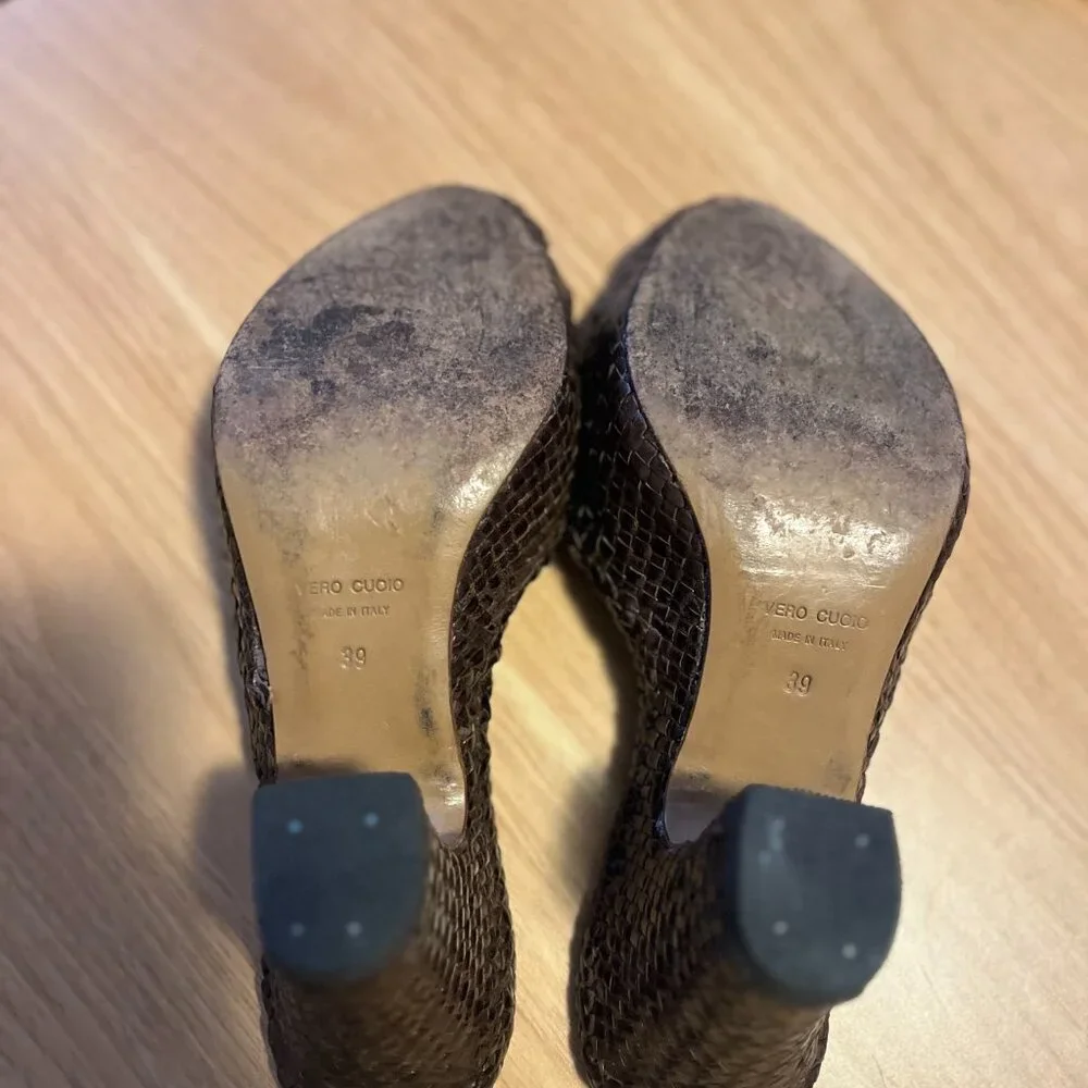 Vintage Roberto Del Carlo dark brown heels -- size 39/8.5 - Picture 4 of 4